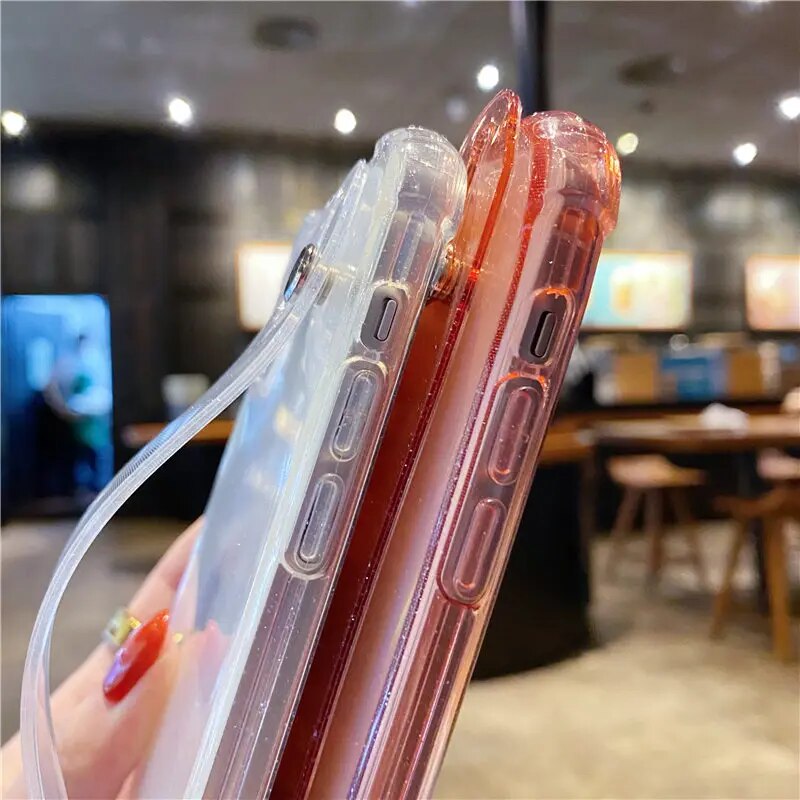 Shiny Clear Case + Wrist Strap