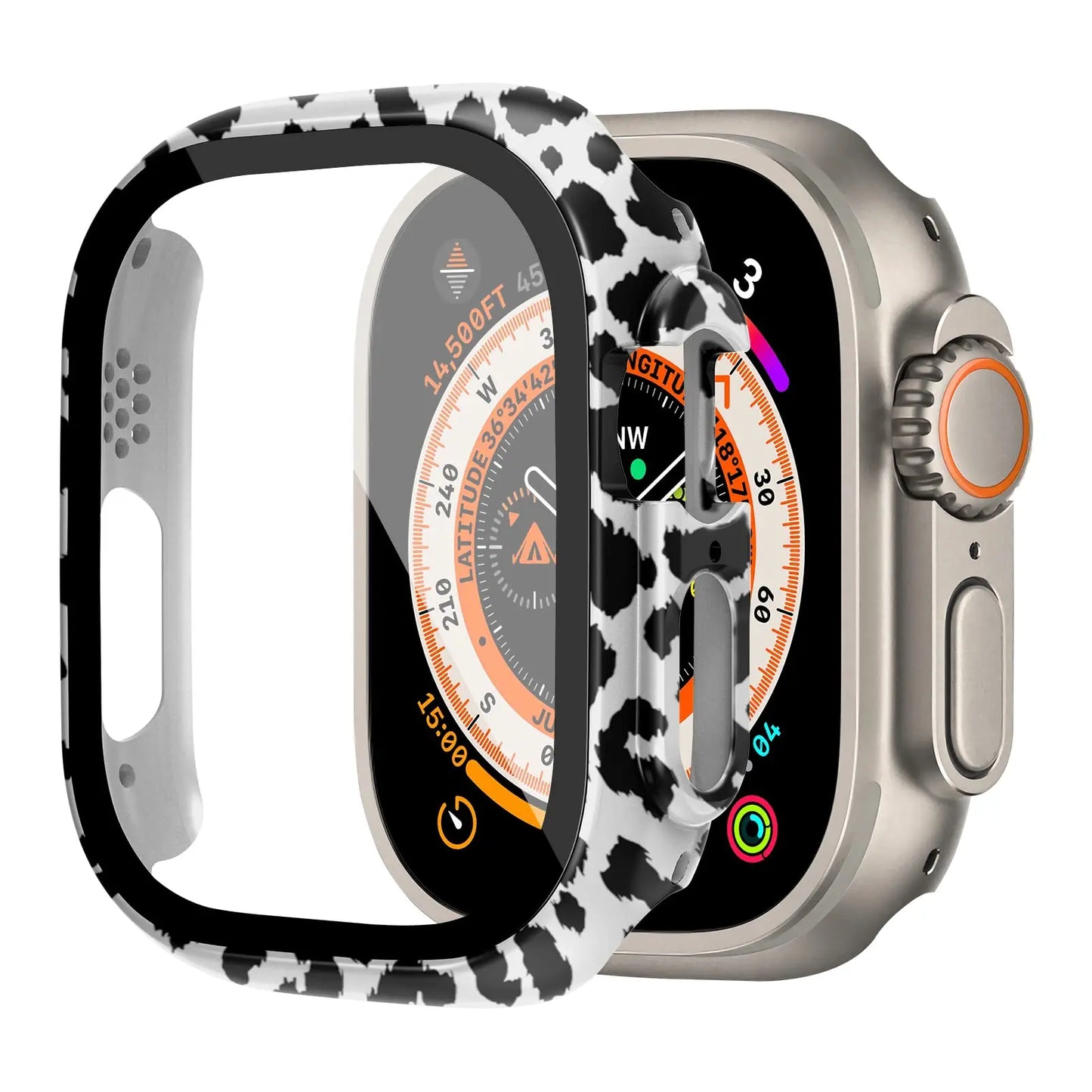 Shockproof PC Case with Tempered Glass for Apple Watch