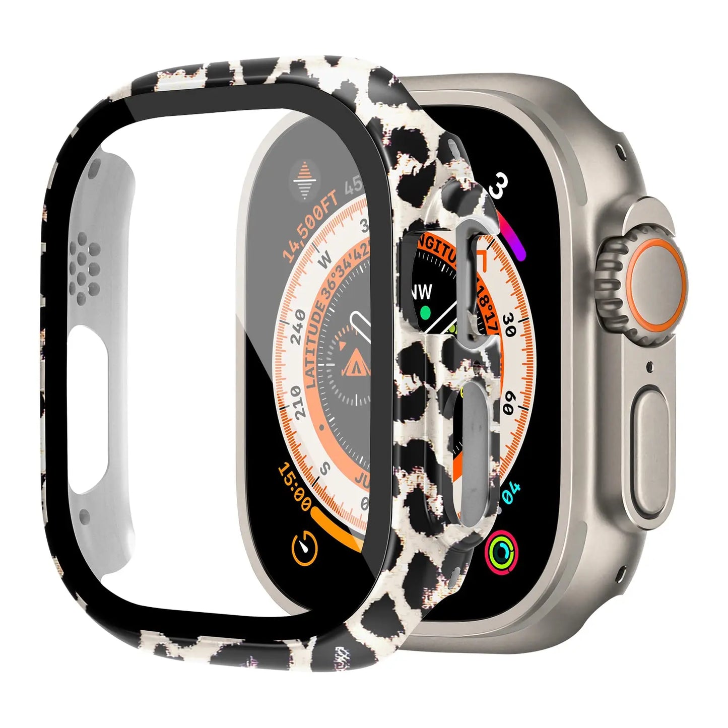 Shockproof PC Case with Tempered Glass for Apple Watch
