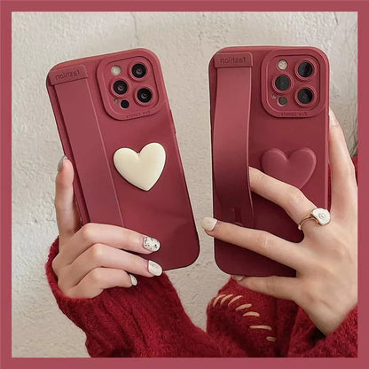 3D LoveHeart Case + Wrist Strap