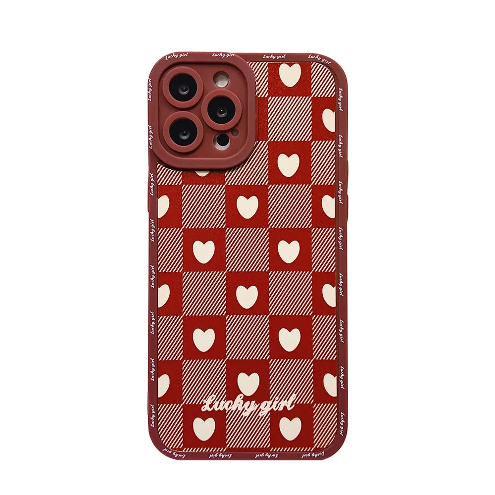 Red LoveHeart Grid Pattern