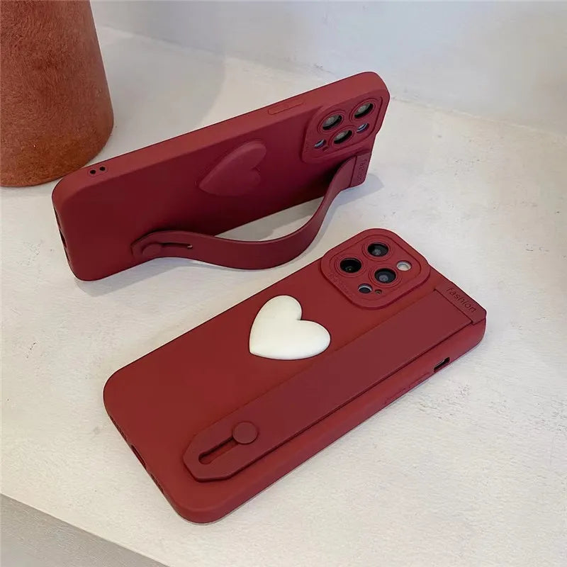 3D LoveHeart Case + Wrist Strap