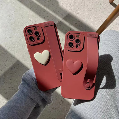 3D LoveHeart Case + Wrist Strap