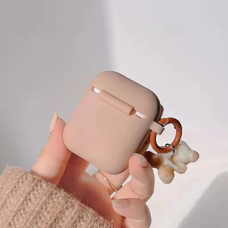 Silicone AirPods Case + Bear Charm