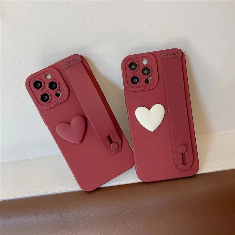 3D LoveHeart Case + Wrist Strap