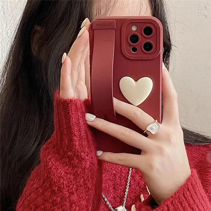 3D LoveHeart Case + Wrist Strap