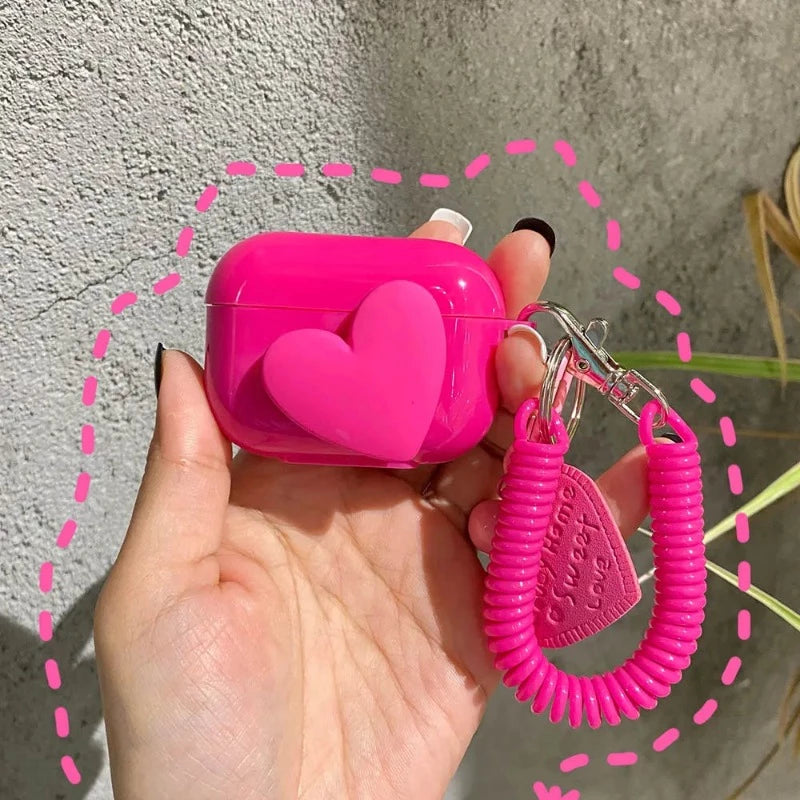 3D LoveHeart AirPods-Hülle + Riemen