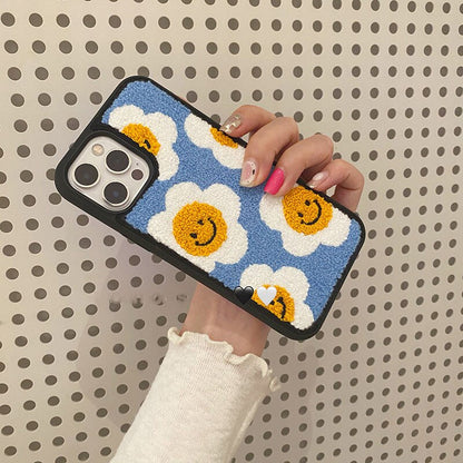 Smiley Flowers Towel Embroidery  Case