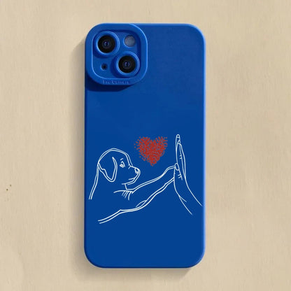 Cat Dog High Five Silicone iPhone Case