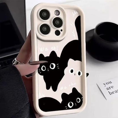 Little Cat Cute Couple iPhone Case