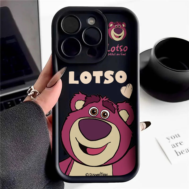 Lotso Bear Cartoon Plain Multistep TPU Soft iPhone Case