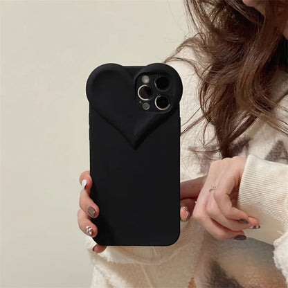 3D Black LoveHeart Case