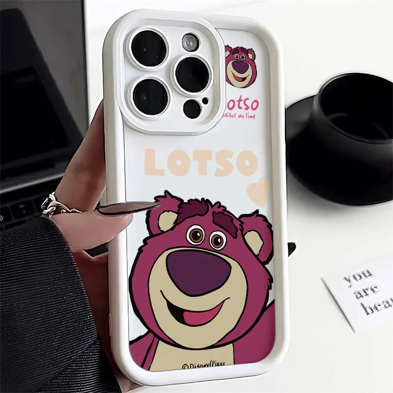 Lotso Bear Cartoon Plain Mehrstufige TPU Weiche iPhone Hülle