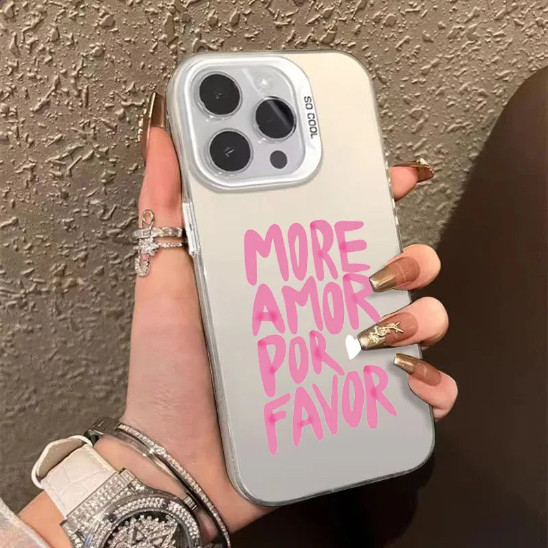 "More Amor Por Favor" Design TPU Basic iPhone Case