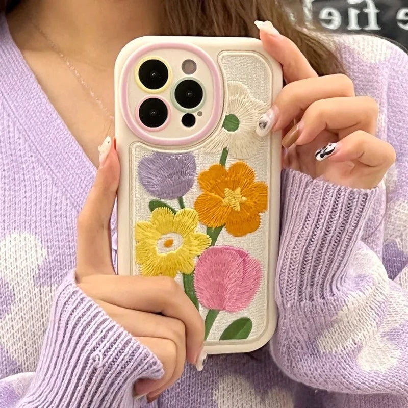 Embroidery Flowers Case