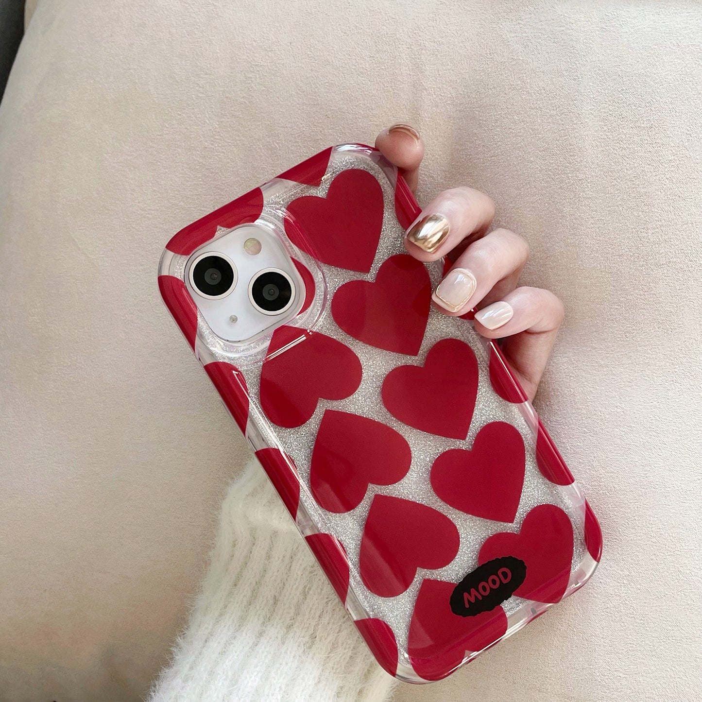 Red LoveHearts Shiny Case