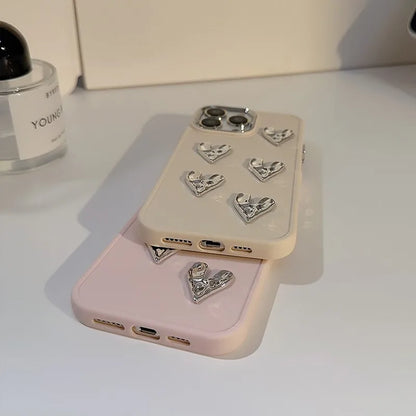 3D Silver LoveHeart Case