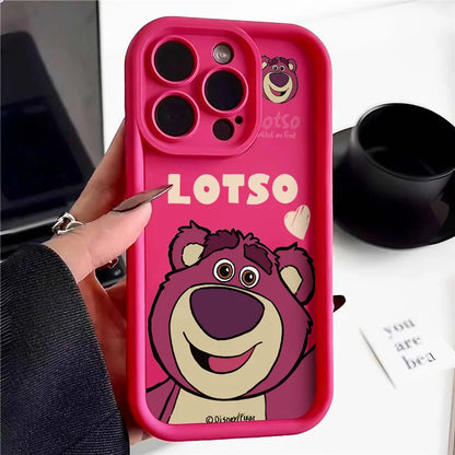 Lotso Bear Cartoon Plain Mehrstufige TPU Weiche iPhone Hülle