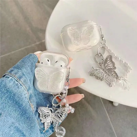 3D Butterfly AirPods Case + Pearl Strap