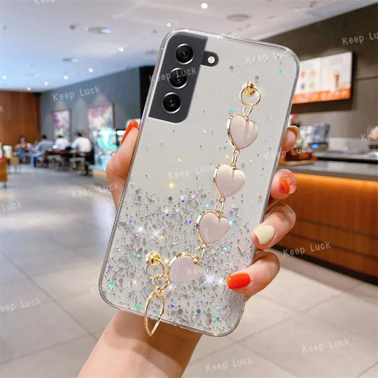 Glitter Samsung Case + LoveHeart Bracelet