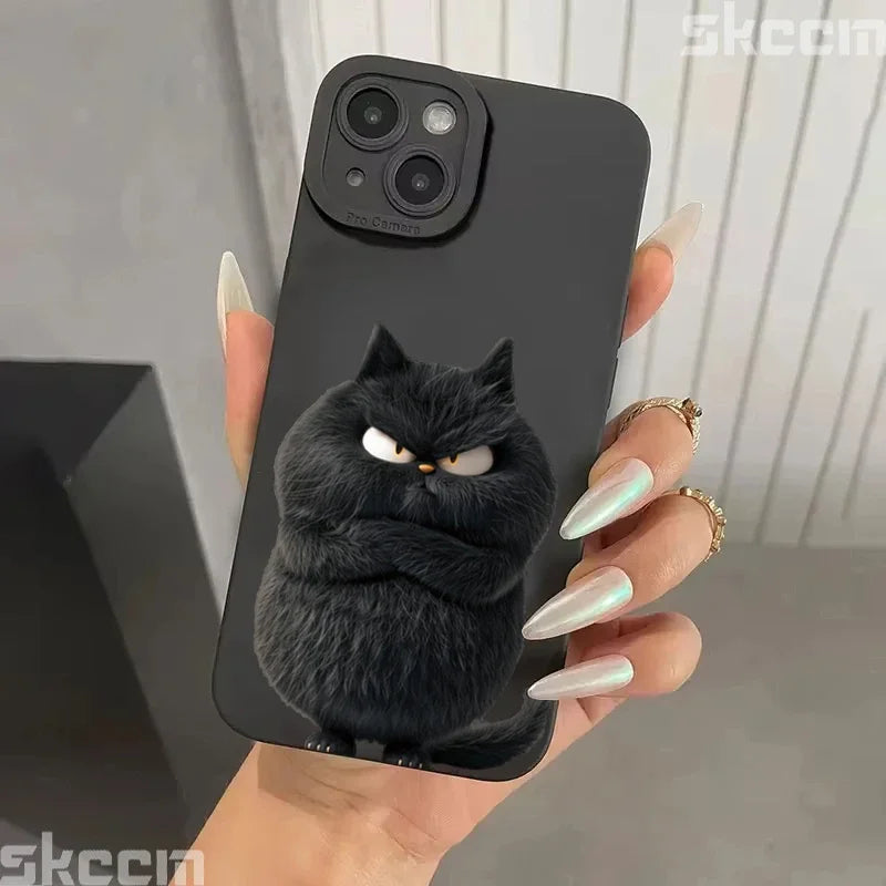 Stoßfeste iPhone-Hülle mit Katzen-Motiv aus weichem Silikon