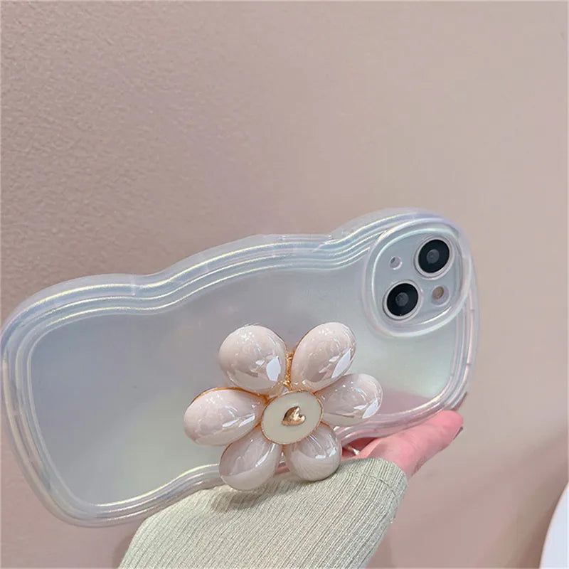 3D Pearl Flower Holder Stand Case