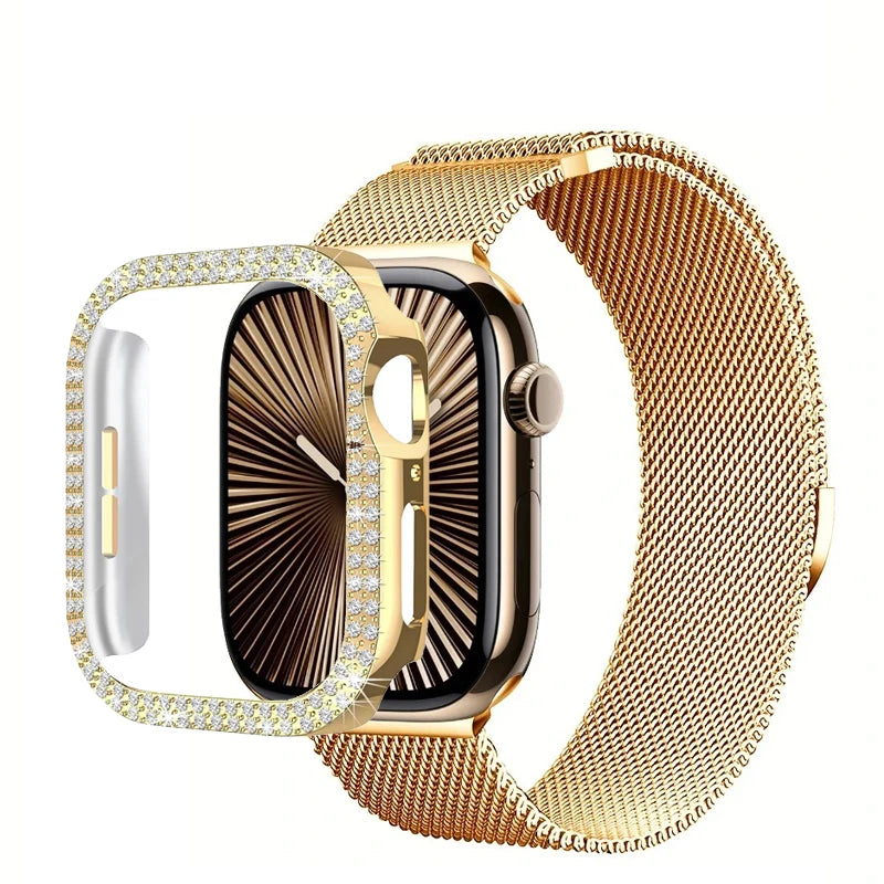 Diamond Case & Milanese Strap for iWatch Band