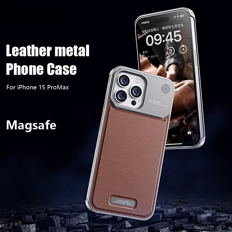 Leather&Metal Phone Case