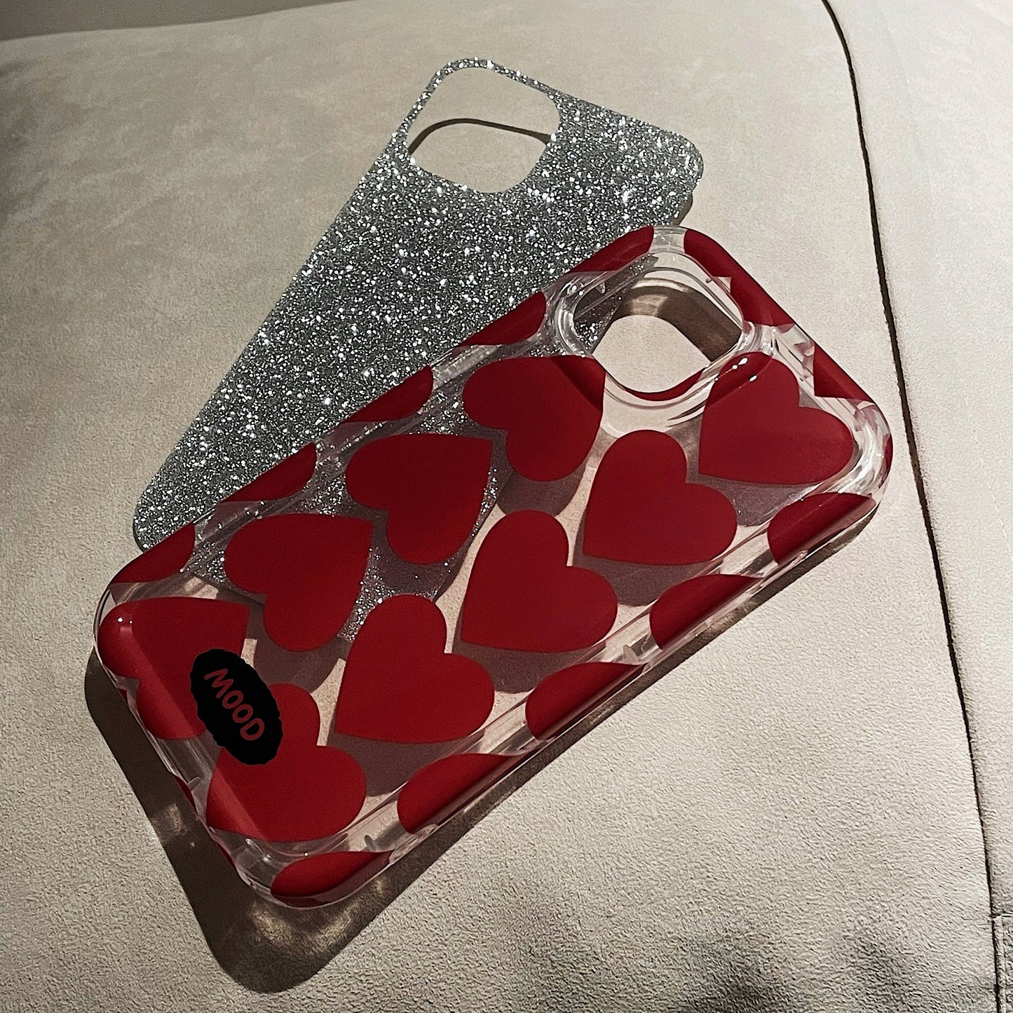 Red LoveHearts Shiny Case