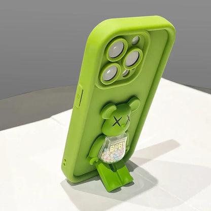 TPU-iPhone-Hülle mit 3D-Bärenhalterung