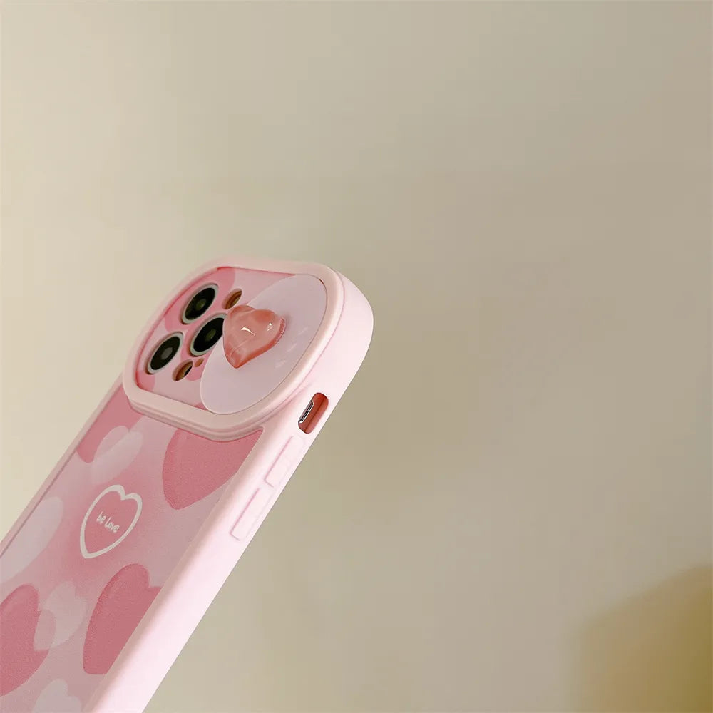 Pink LoveHeart Case + Slide Camera Protection