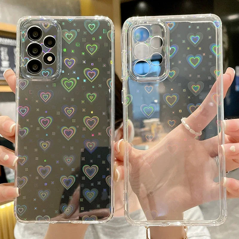 Holographic LoveHearts Samsung Case