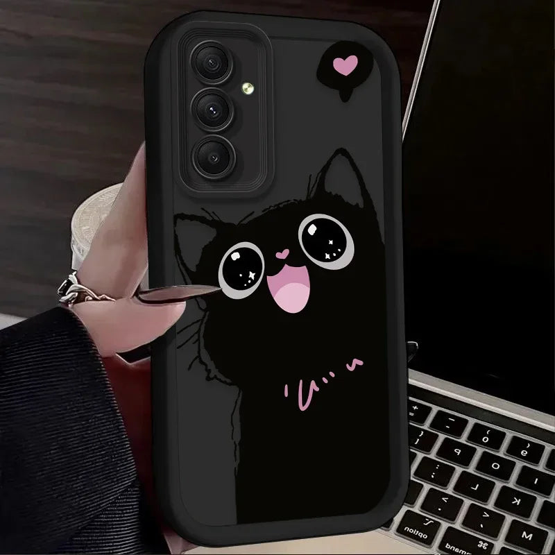 Lovely Cat Silicone Samsung Mobile Case