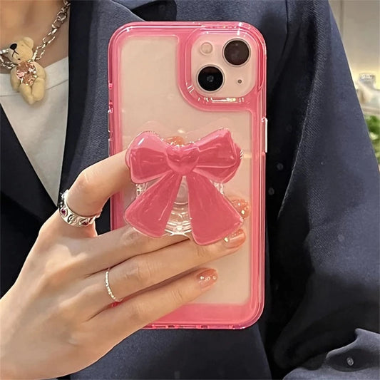 Cute Pink Bow Stand Case