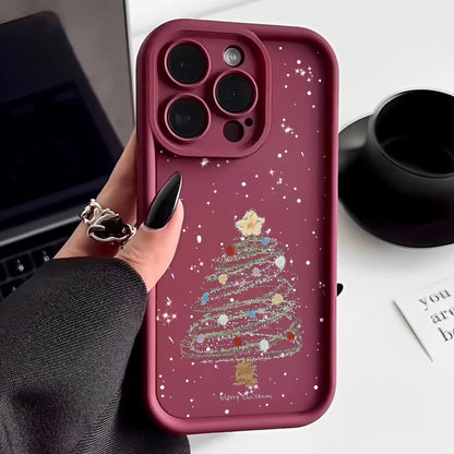 Weiche TPU-iPhone-Hülle mit Weihnachtsbaum-Print