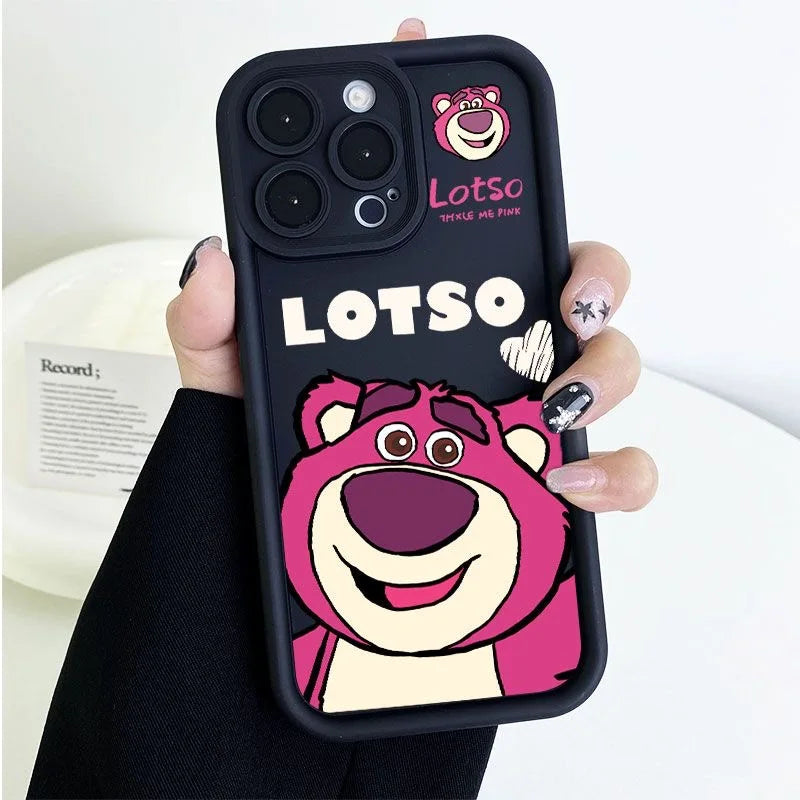 Lotso Bear Cartoon Plain Multistep TPU Soft iPhone Case