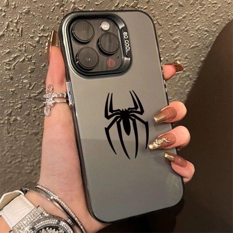 Bat Spider Pattern Matte Texture iPhone Case