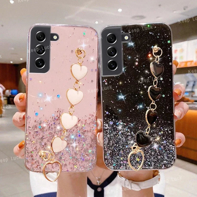 Glitter Samsung Case + LoveHeart Bracelet