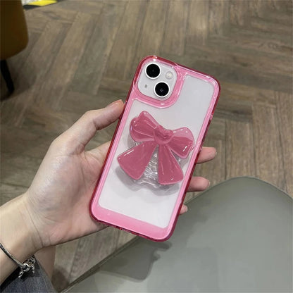 Cute Pink Bow Stand Case