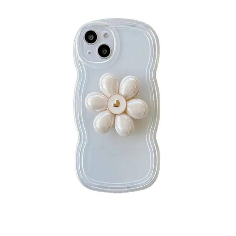 3D Pearl Flower Holder Stand Case