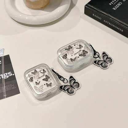 Schwarze Schmetterlinge AirPods-Hülle + Anhänger