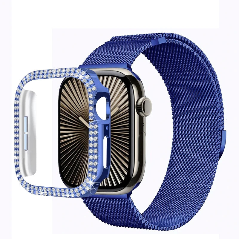 Diamantgehäuse und Mailänder Armband für iWatch-Armband