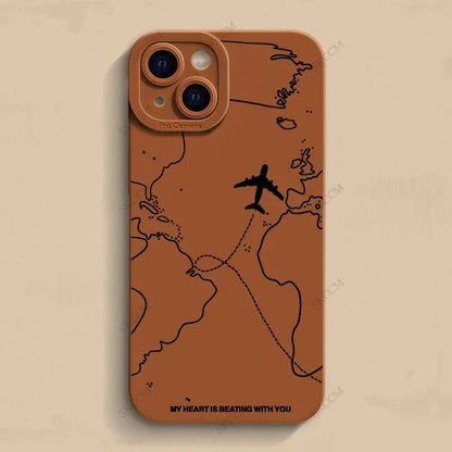 Travel-Inspired Airplane Route iPhone Case