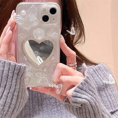 3D Butterfly + Mirror LoveHeart Case