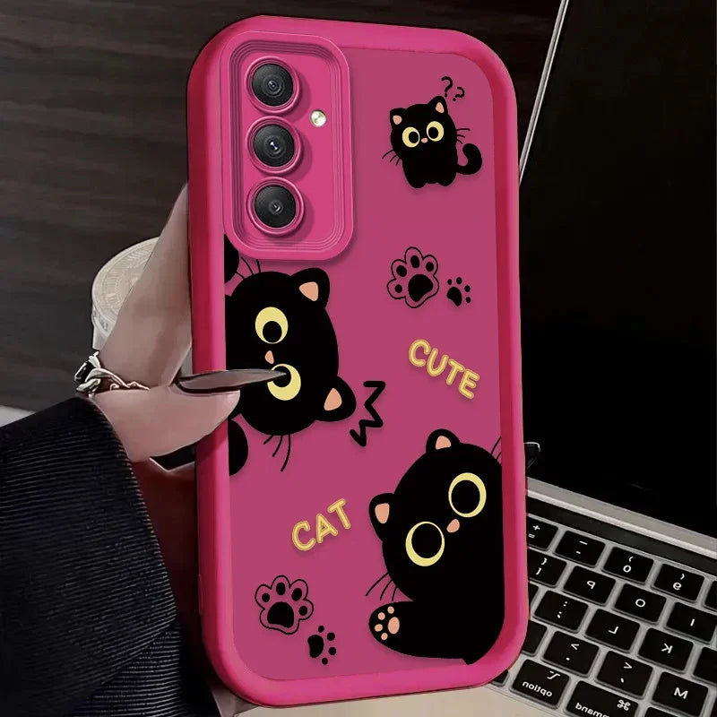 Lovely Cat Silicone Samsung Mobile Case