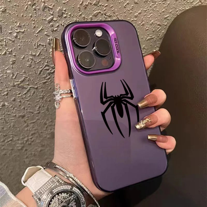 Bat Spider Pattern Matte Texture iPhone Case