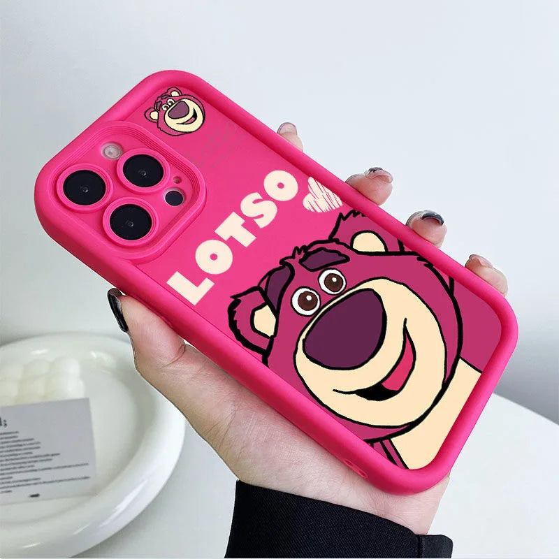 Lotso Bear Cartoon Plain Multistep TPU Soft iPhone Case