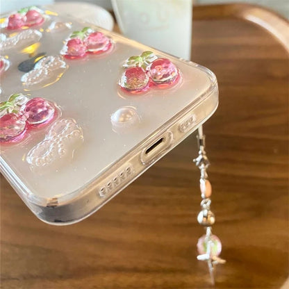 3D Cherries & Pearl Bow Case