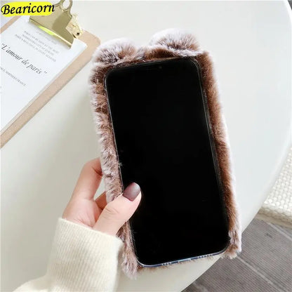 Furry Rabbit Bunny Soft Plush iPhone Case