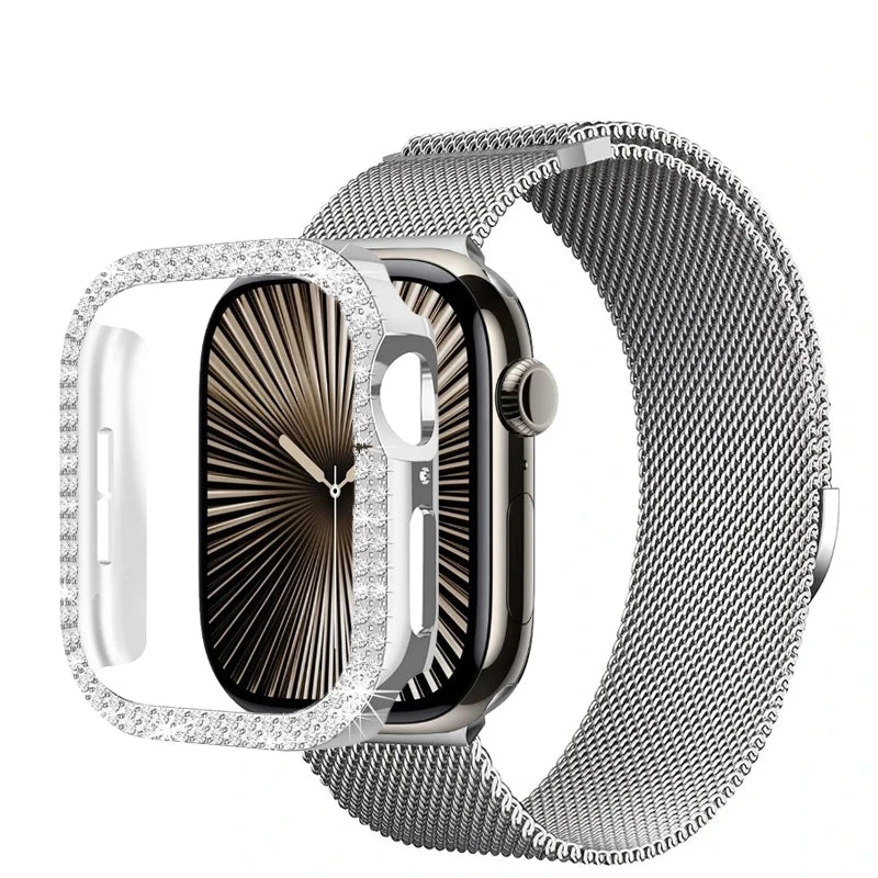 Diamond Case & Milanese Strap for iWatch Band